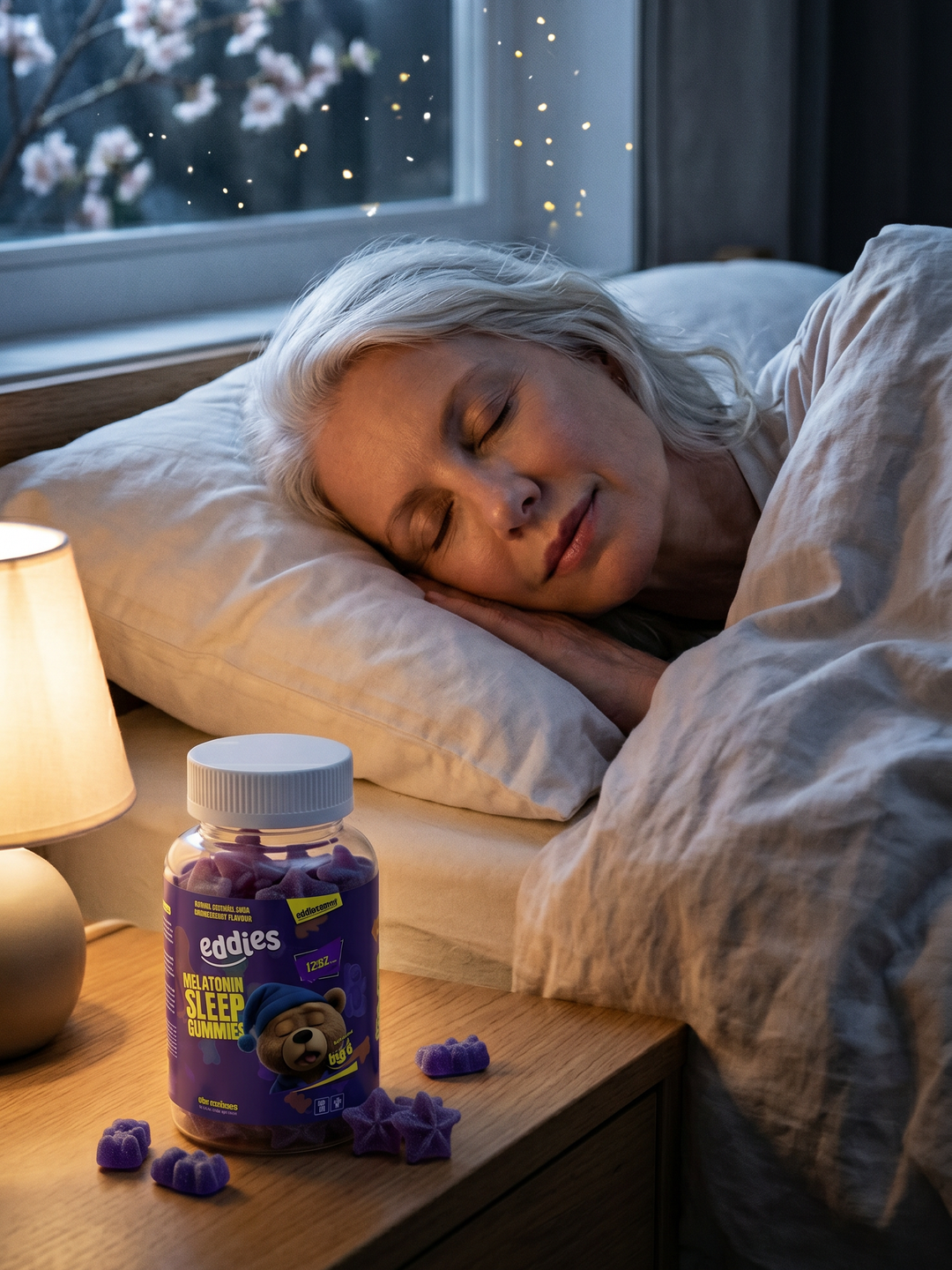 Eddies gumoví medvídci na spánek s melatoninem, borůvka